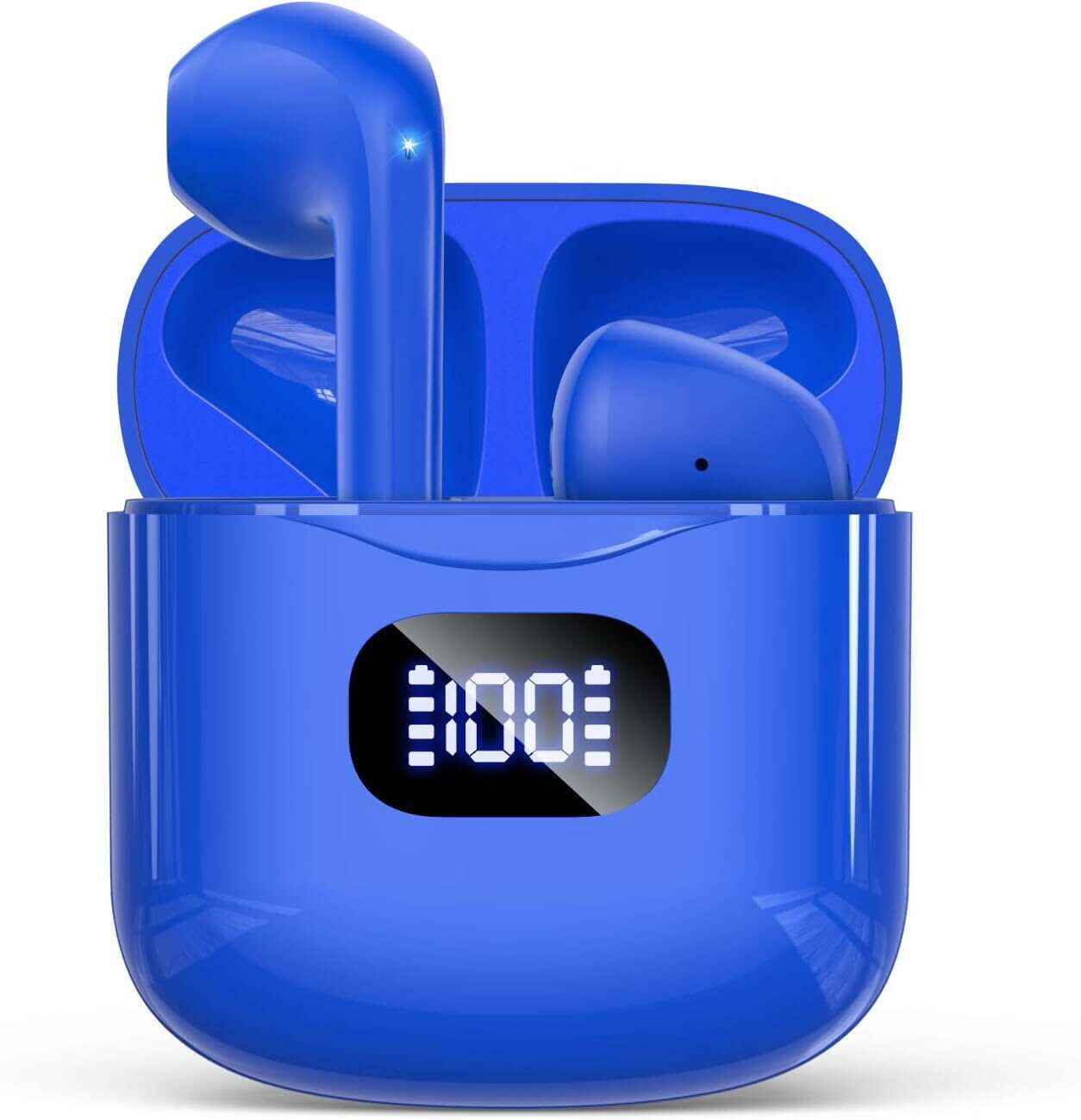 Wireless Earbuds, Bluetooth 5.3 Headphones 40Hrs Playtime with Charging Case, IPX5 Waterproof Stereo in-Ear Earphones with Microphone for iOS Android Cell Phone Sports Workout, Black