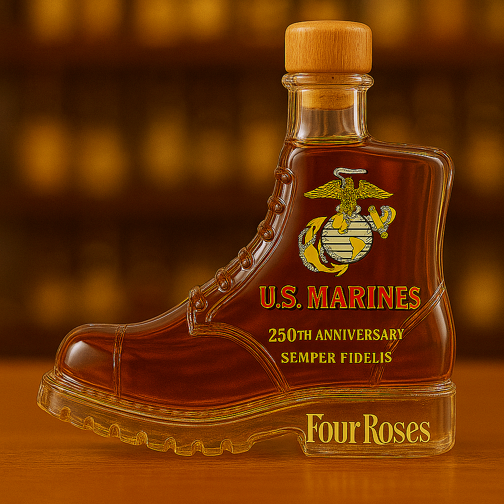 Marine Corps 250th Anniversary Tactical Boots Whisky bottle