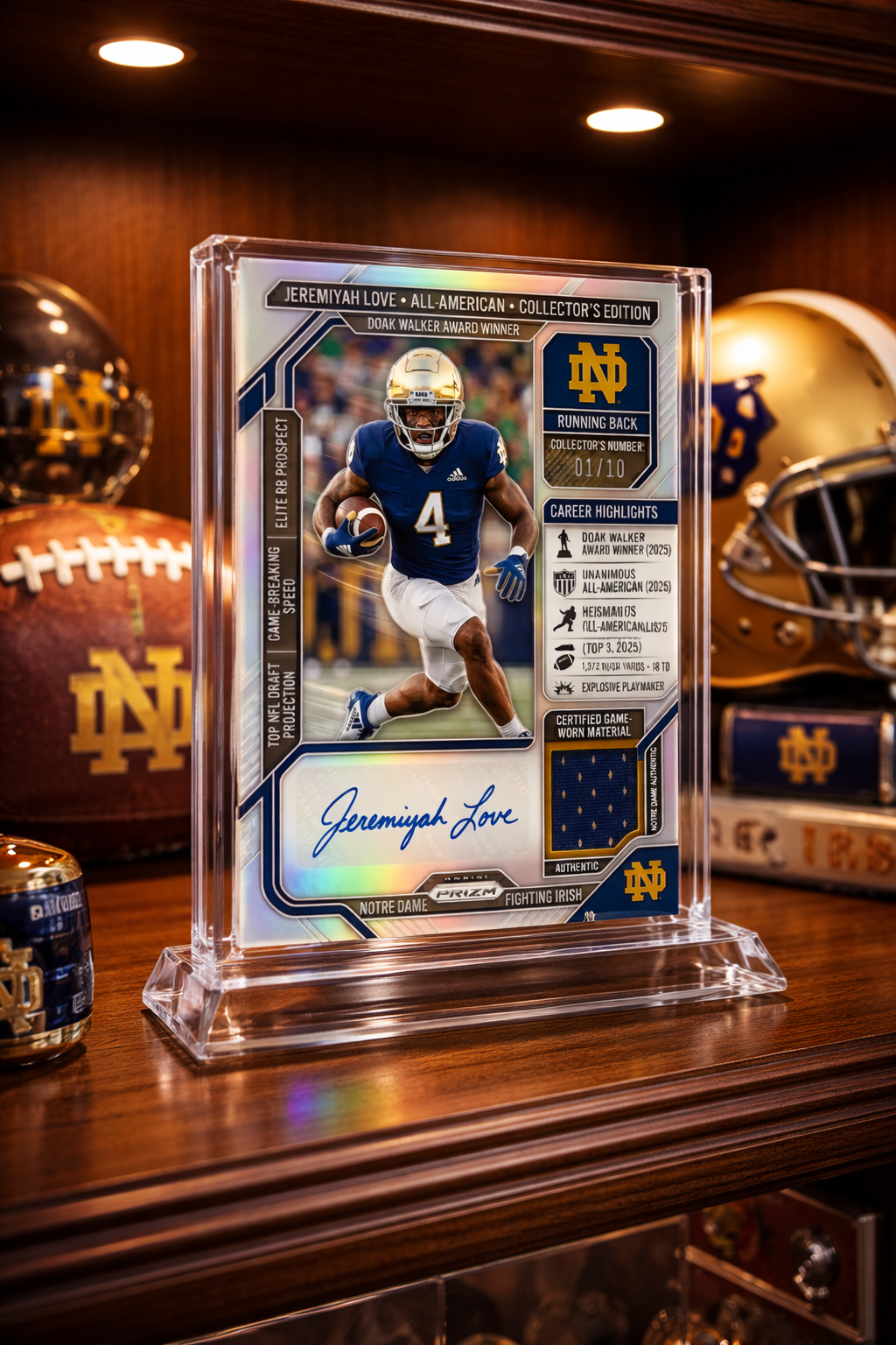 Jeremiyah Love Rookie Auto Patch Prizm Card