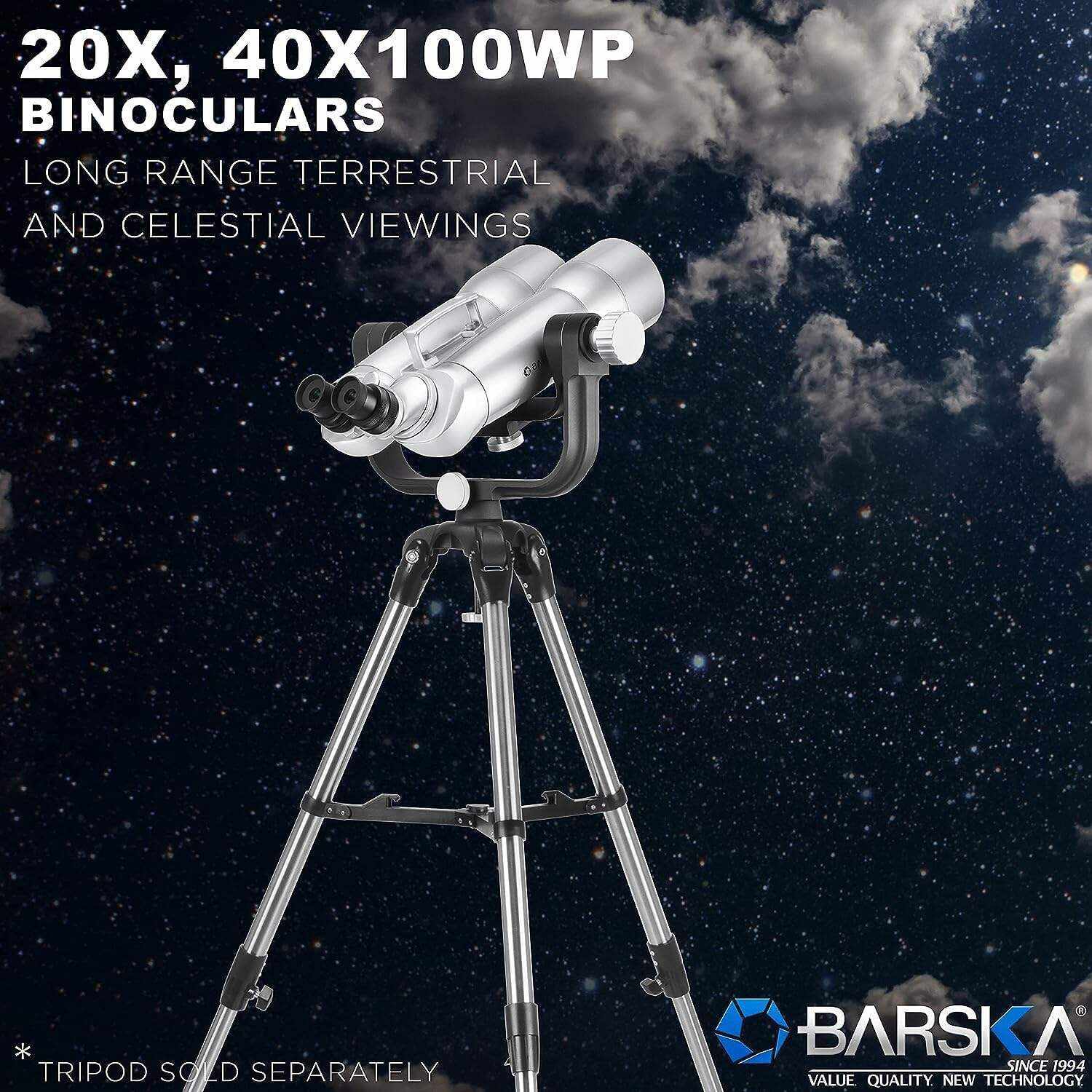 Barska AB10520 Encounter 20x, 40x100 Waterproof High Power Jumbo Binoculars with Premium Hard Case for Astronomy Stargazing and Long Range Viewing