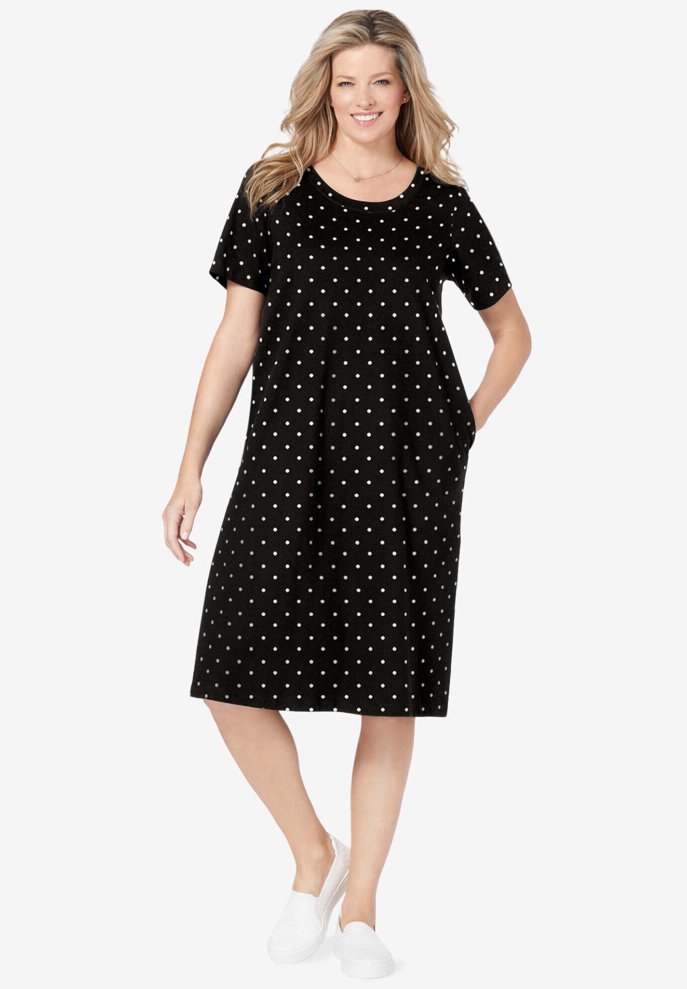 Perfect Short-Sleeve Crewneck Tee Dress