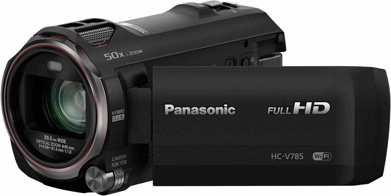 Panasonic Full HD Video Camera Camcorder HC-V180K, 50X Optical Zoom, 1/5.8-Inch BSI Sensor, Touch Enabled 2.7-Inch LCD Display (Black)