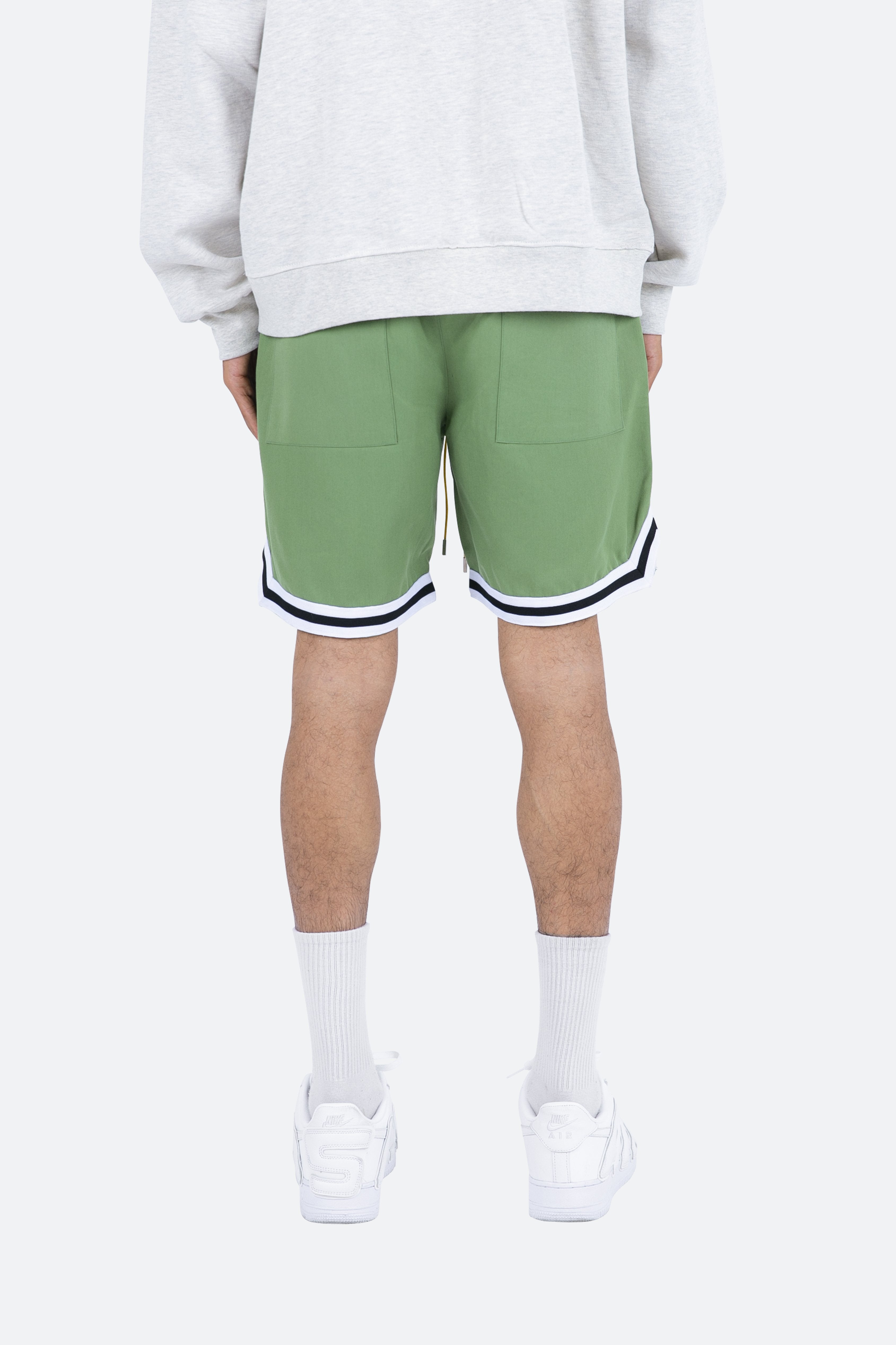 Poly Cotton Walking Shorts - Olive