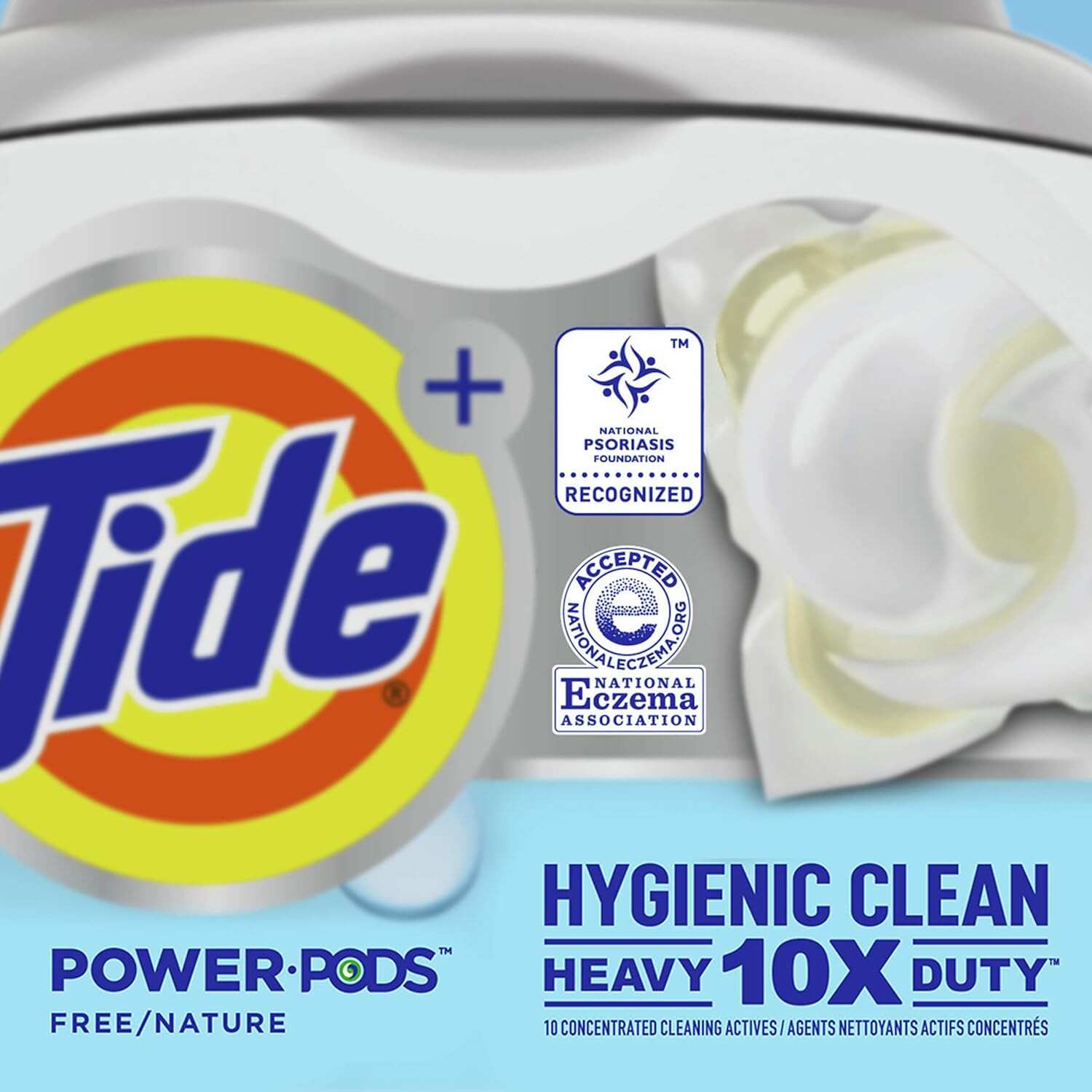 Tide Hygienic Clean Heavy Duty 10x Free Power PODS Laundry Detergent, 63 count, Unscented, For Visible and Invisible Dirt