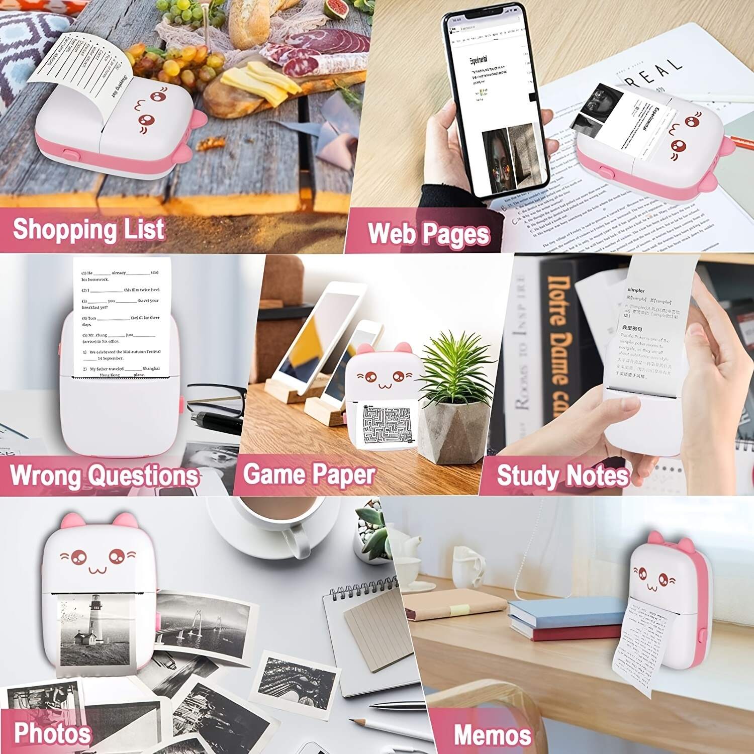 Portable Printer, Mini Pocket Wireless Thermal Printers