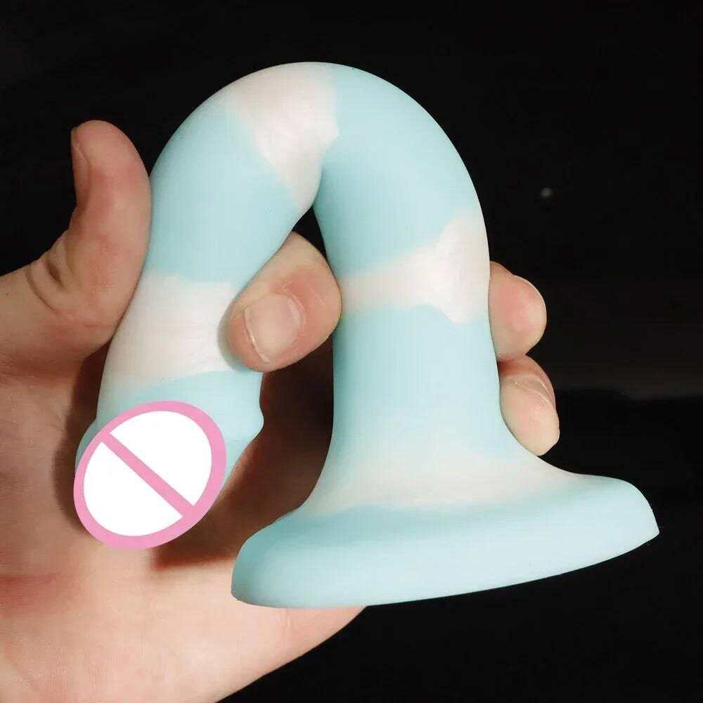 Little Thin Realistic Dildo – Soft Silicone Beginner’s Anal Toy with Heart-Shaped Suction Cup
