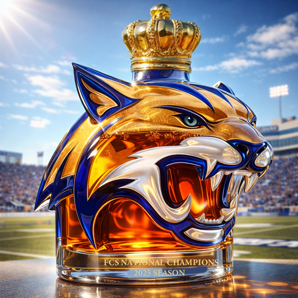 Montana State Bobcats FCS Champion Whiskey Bottle