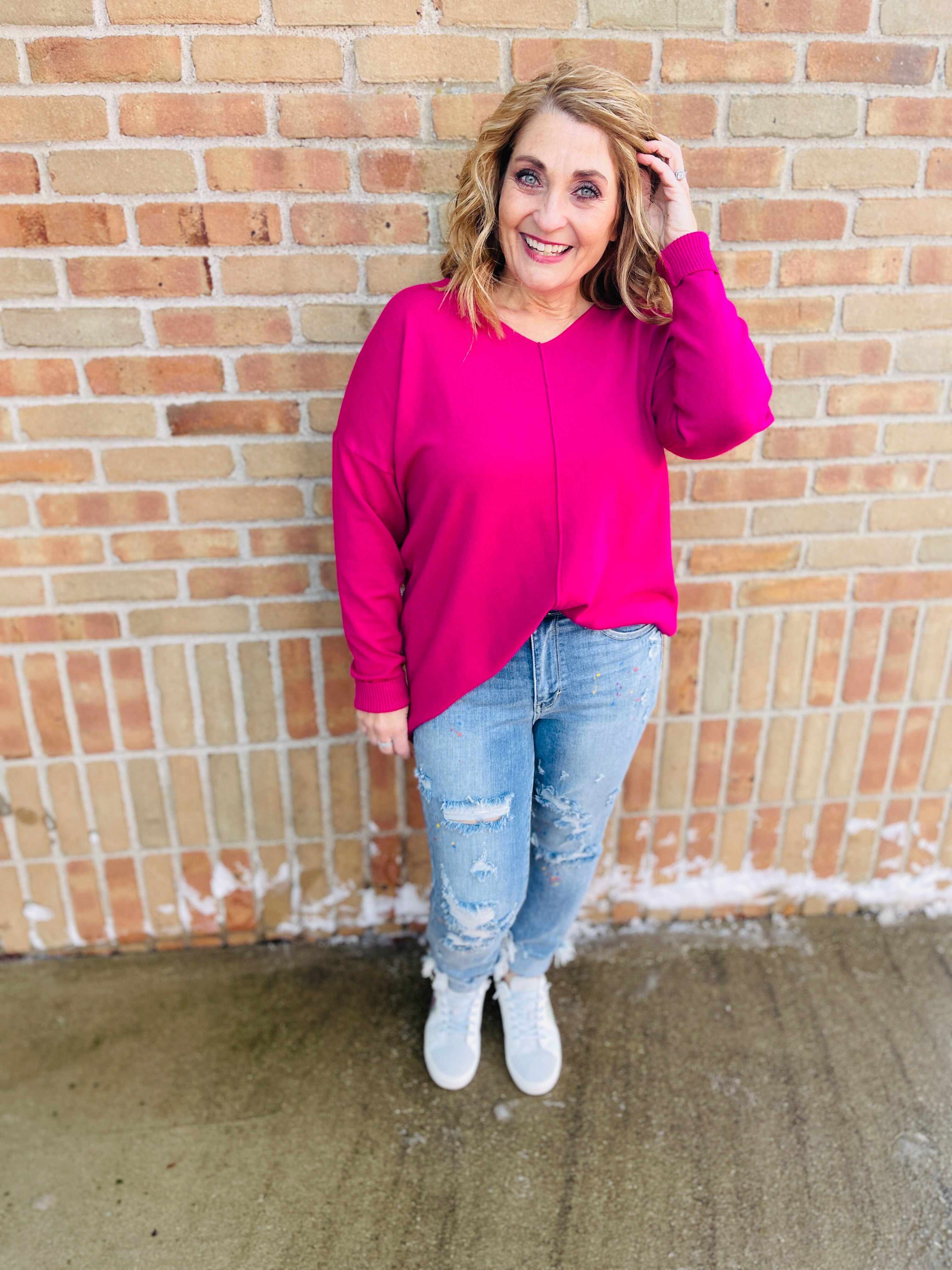 Plus/Reg Color Me Happy Boyfriend Jeans
