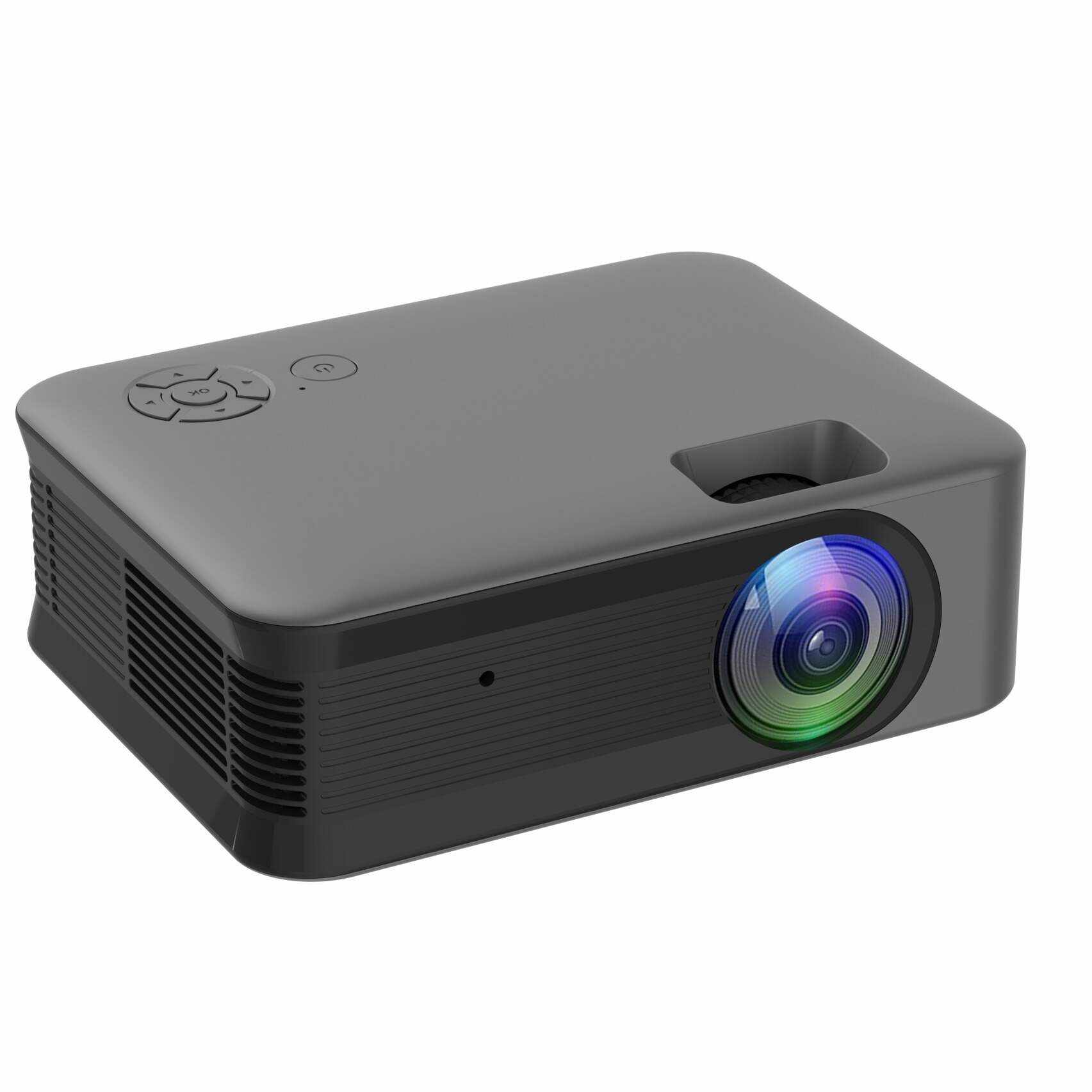 1pc Big Screen Watching Ball Games Mini Projector 2025 ,1080P Supported, Outdoor Projector Home Theater For Office Home Black