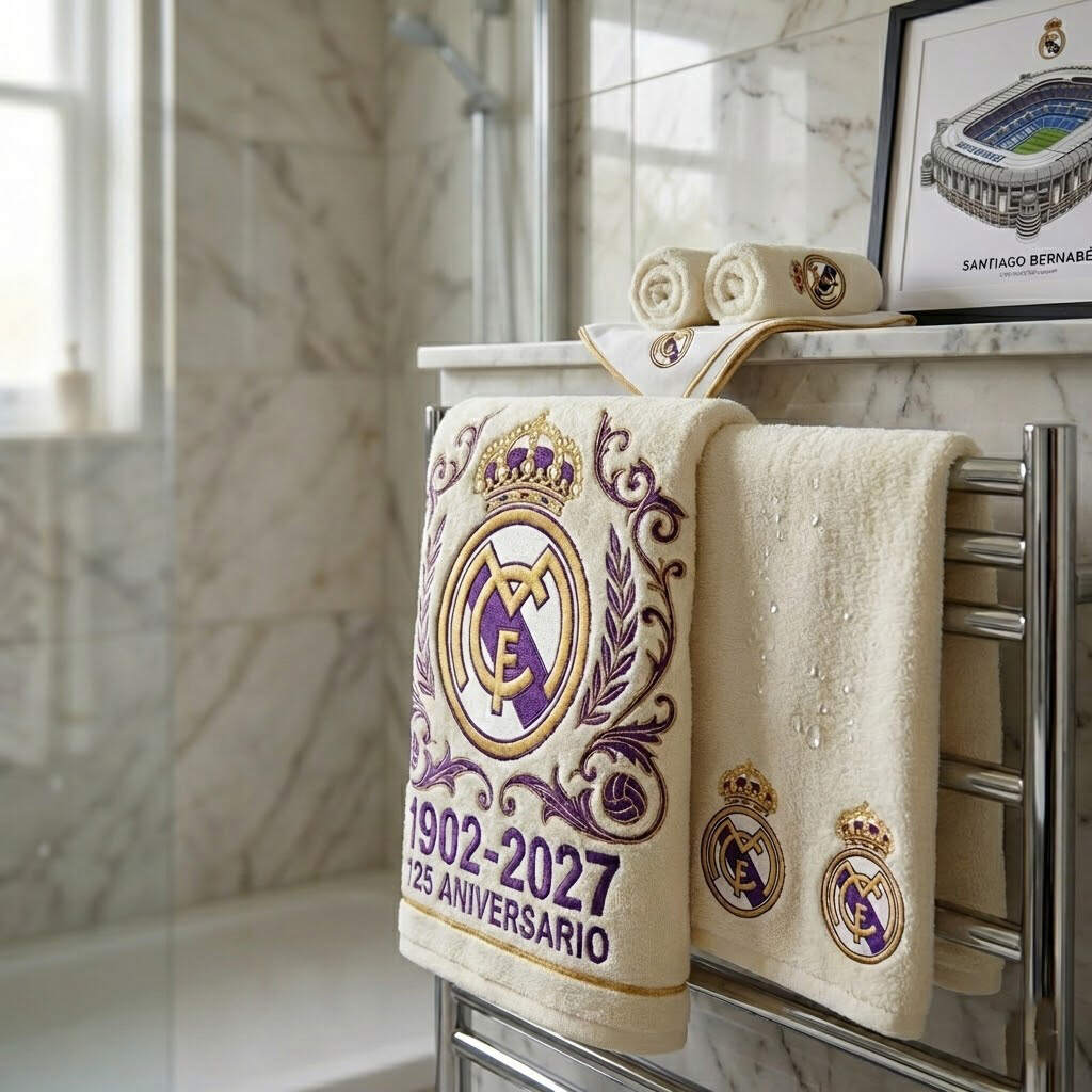 Madrid Inspired 125th Anniversary Commemorative Towel & Scarf Gift Set ⚽
