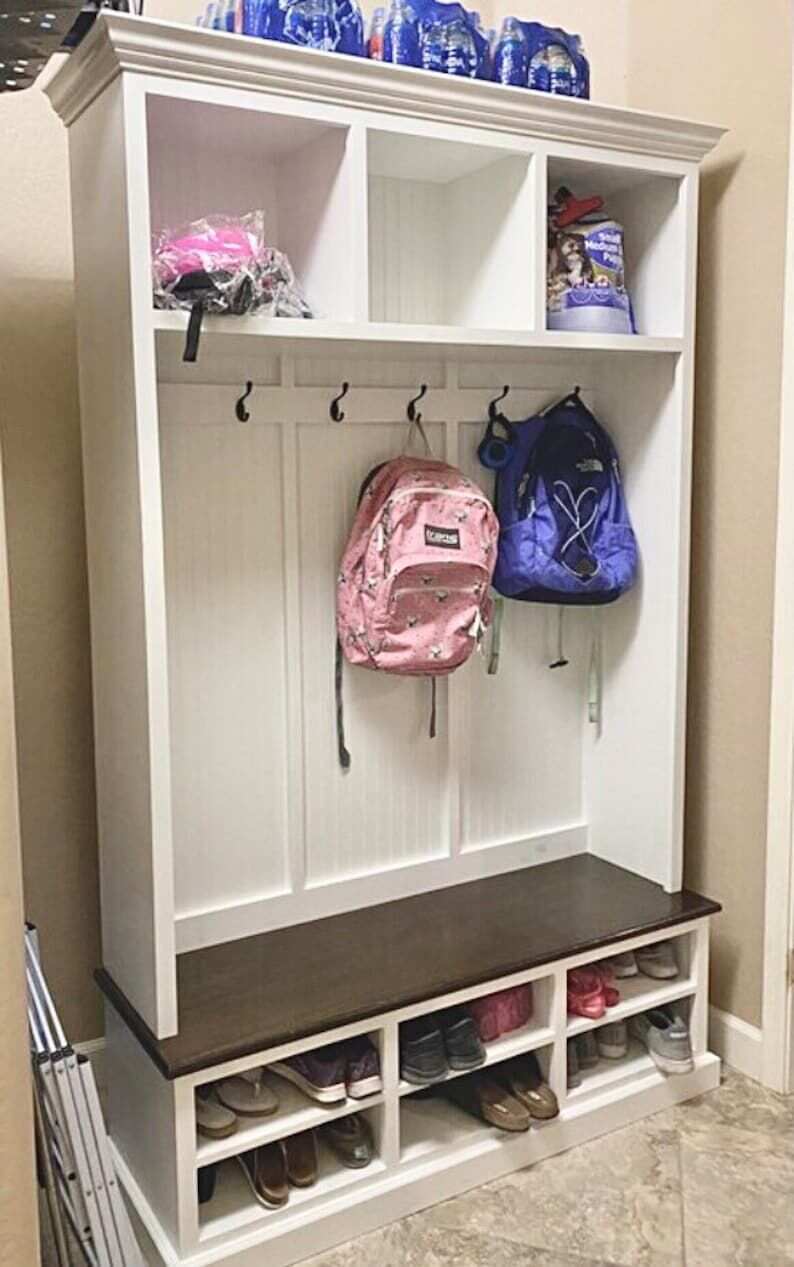 MORAGA 3-section entryway mudroom bench