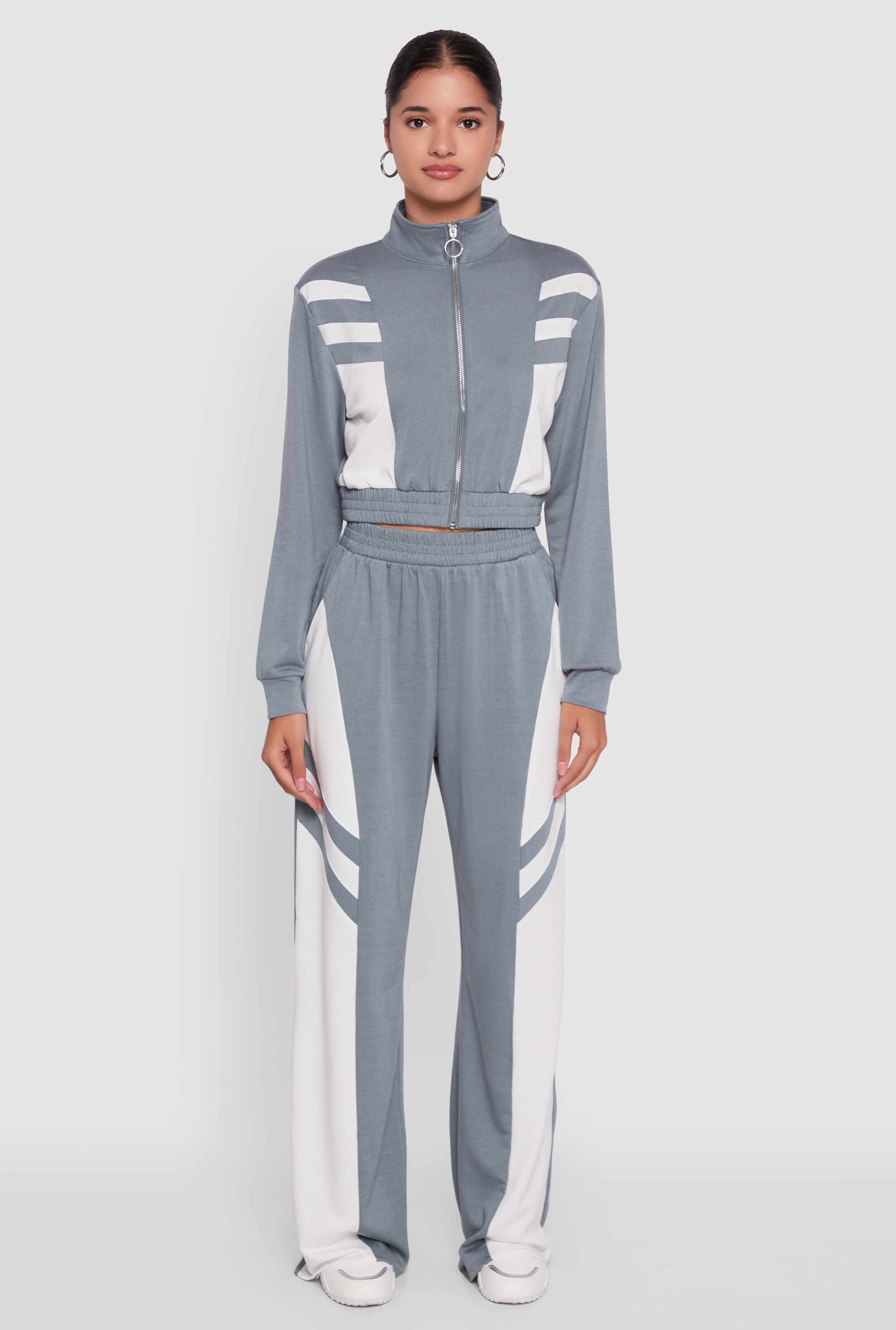 Color Block Wide Leg Sweatpants