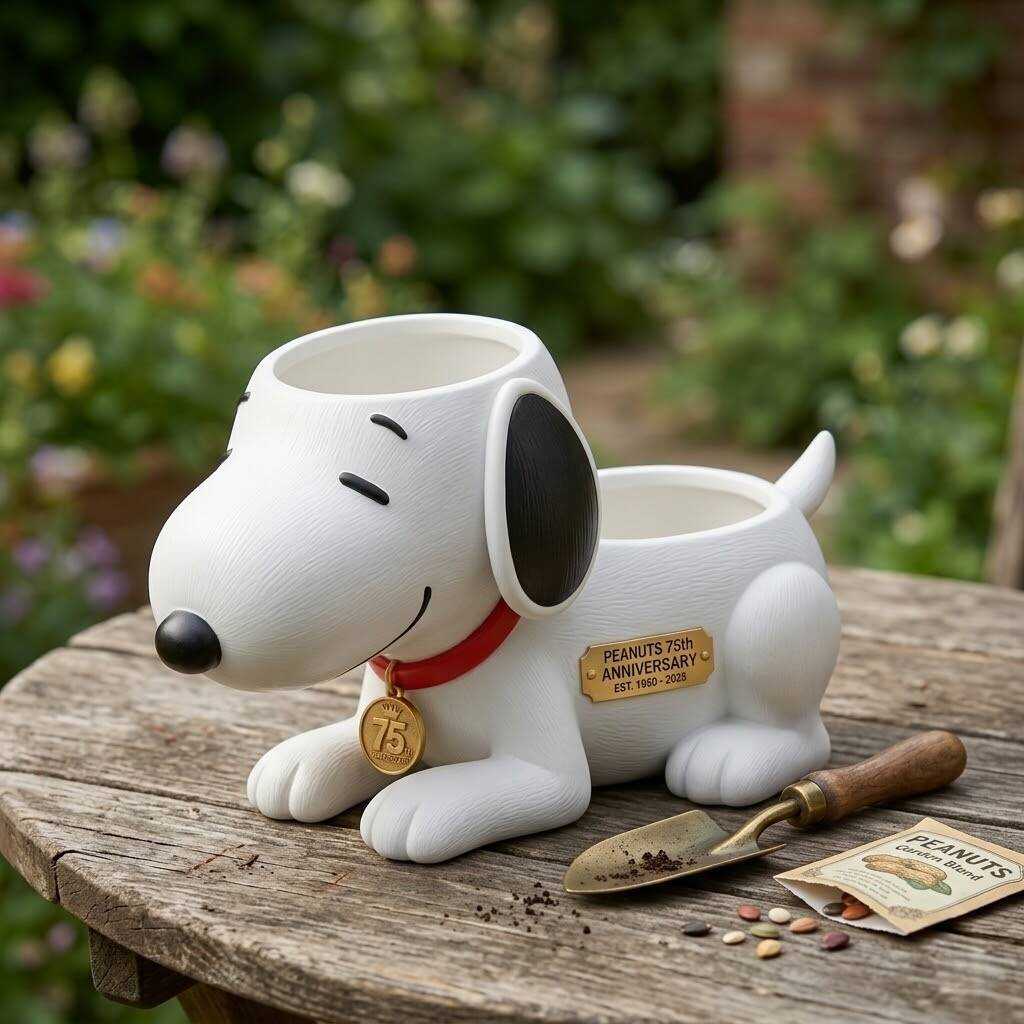 Peanuts 75th Anniversary Snoopy Dual Planter Pot