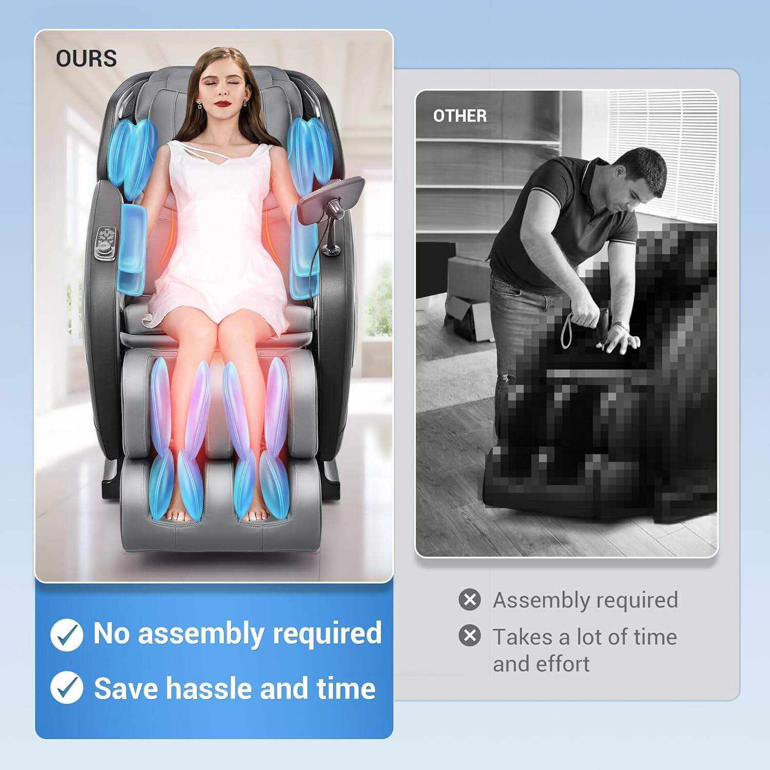 Mazzup Full Body Zero Gravity Shiatsu Massage Chair with Fully Assembled, LCD Screen, Shortcut Keys, USB Charging Port, Heat, Ideal Gift for Loved Ones, Parents, Balck