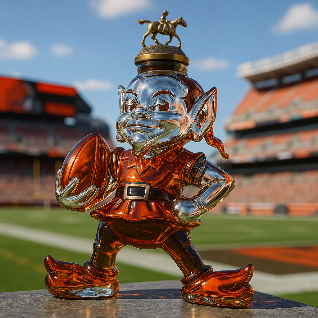 Cleveland Browns Brownie the Elf Whiskey Bottle