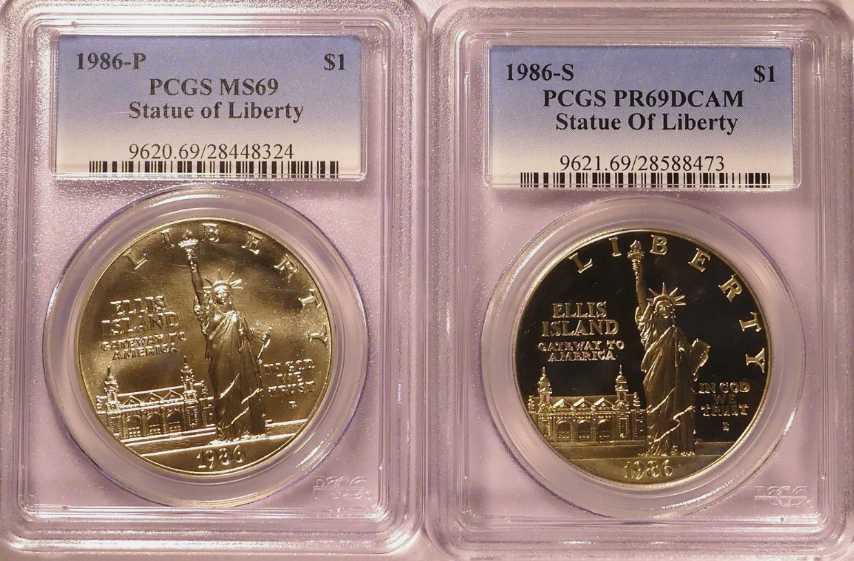 🔥1986 Statue of Liberty 100th Anniversary Silver Coin (P & S) —MS60-63💰Free Shipping
