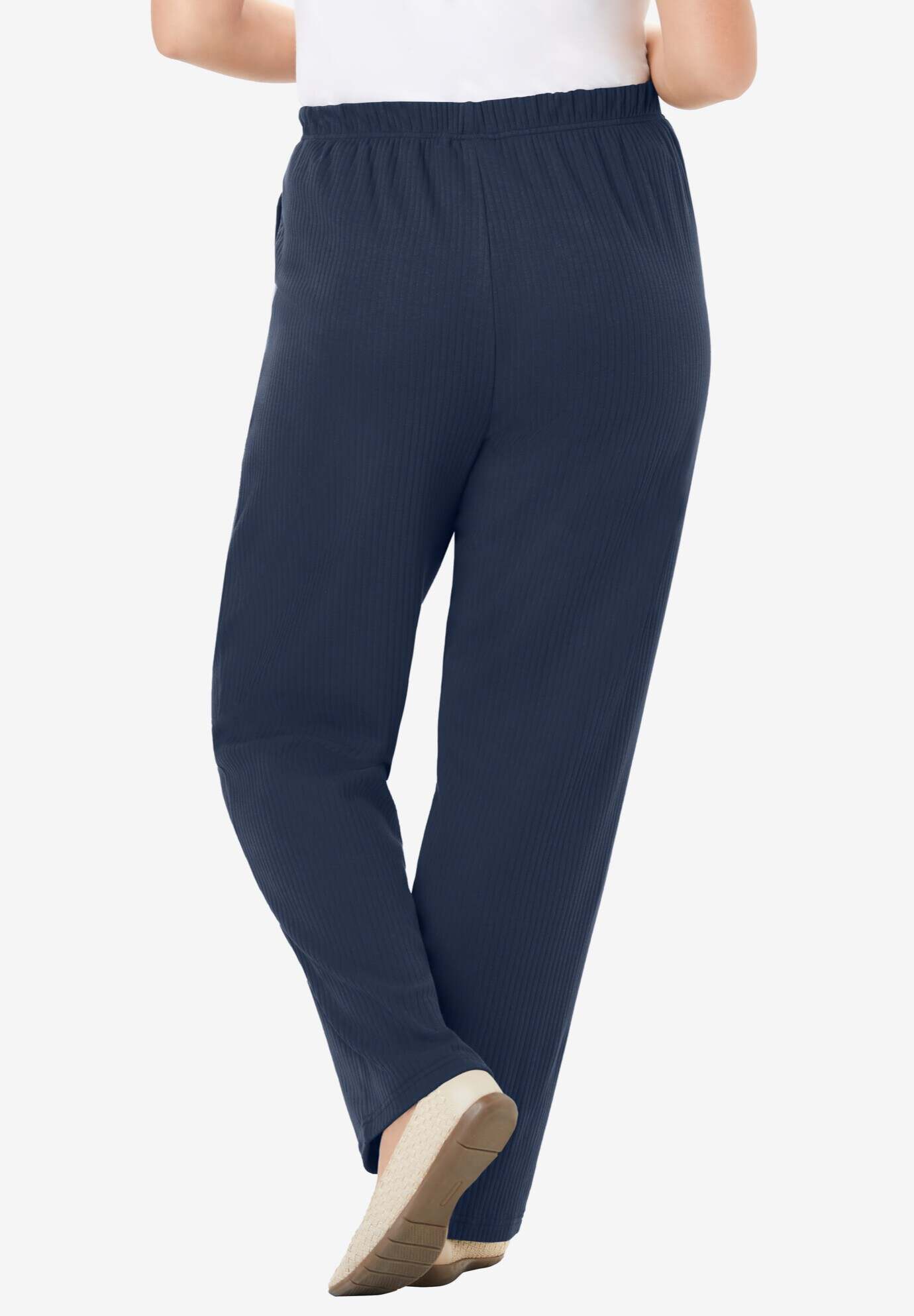 7-Day Knit Ribbed Straight Leg Pant