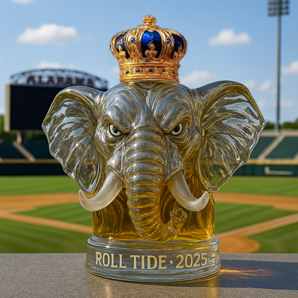 University of Alabama Big Al Whiskey Bottle.