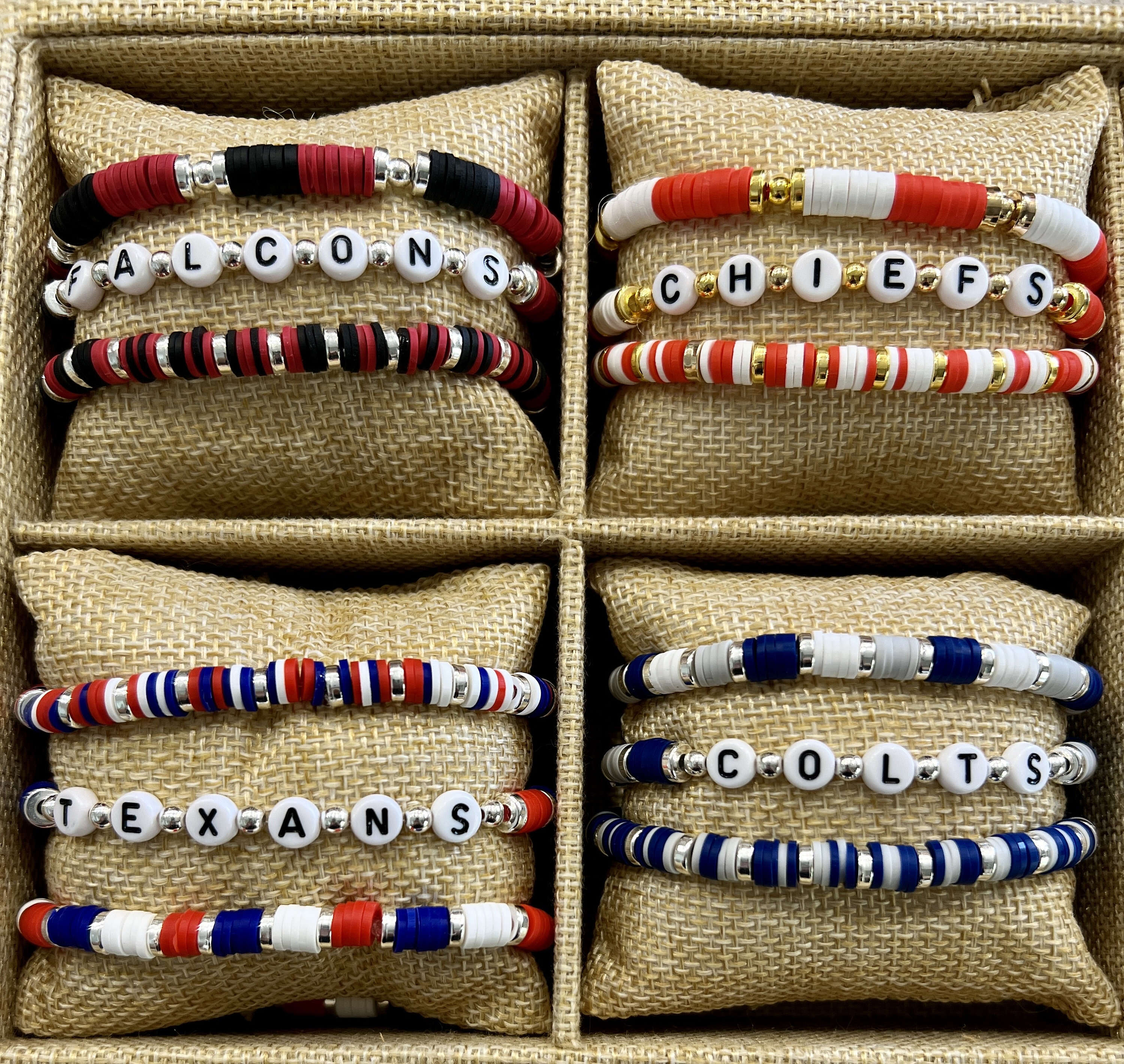 🏈Set of 3 NFL Team Bracelets