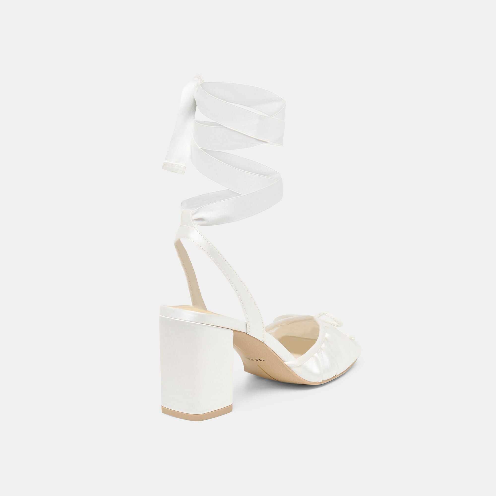 TISHA HEELS TRUE WHITE SATIN