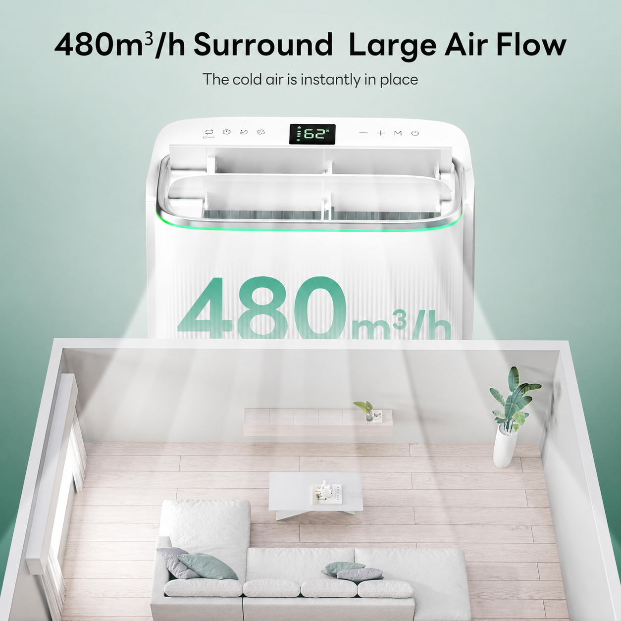 🔥Clearance Sale🔥14,000 BTU Dual Hose Portable AC – Smart Inverter Cooling for Rooms Up to 500 sq. ft.