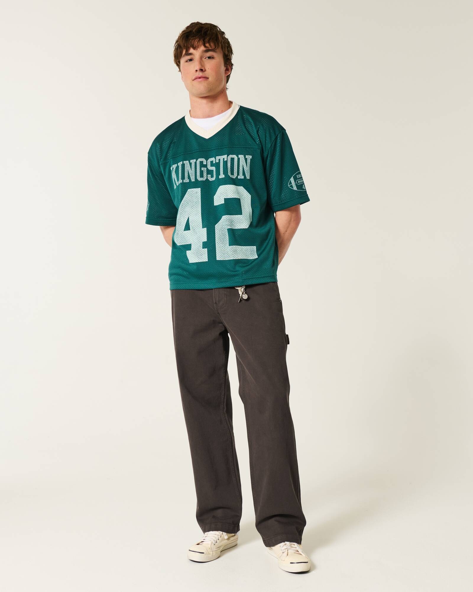 Railroad Stripe Baggy Painter Jeans