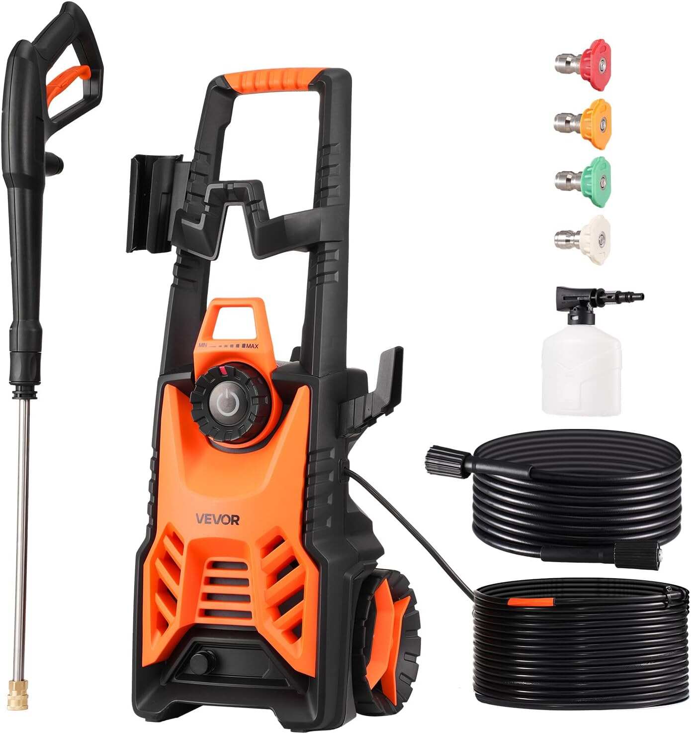 Electric Pressure Washer, Max 4500 PSI 3.2 GPM, High-Power Cleaner with Foam Cannon & 4 Nozzles for Driveways, Cars, Fences, Patios, Home Cleaning
