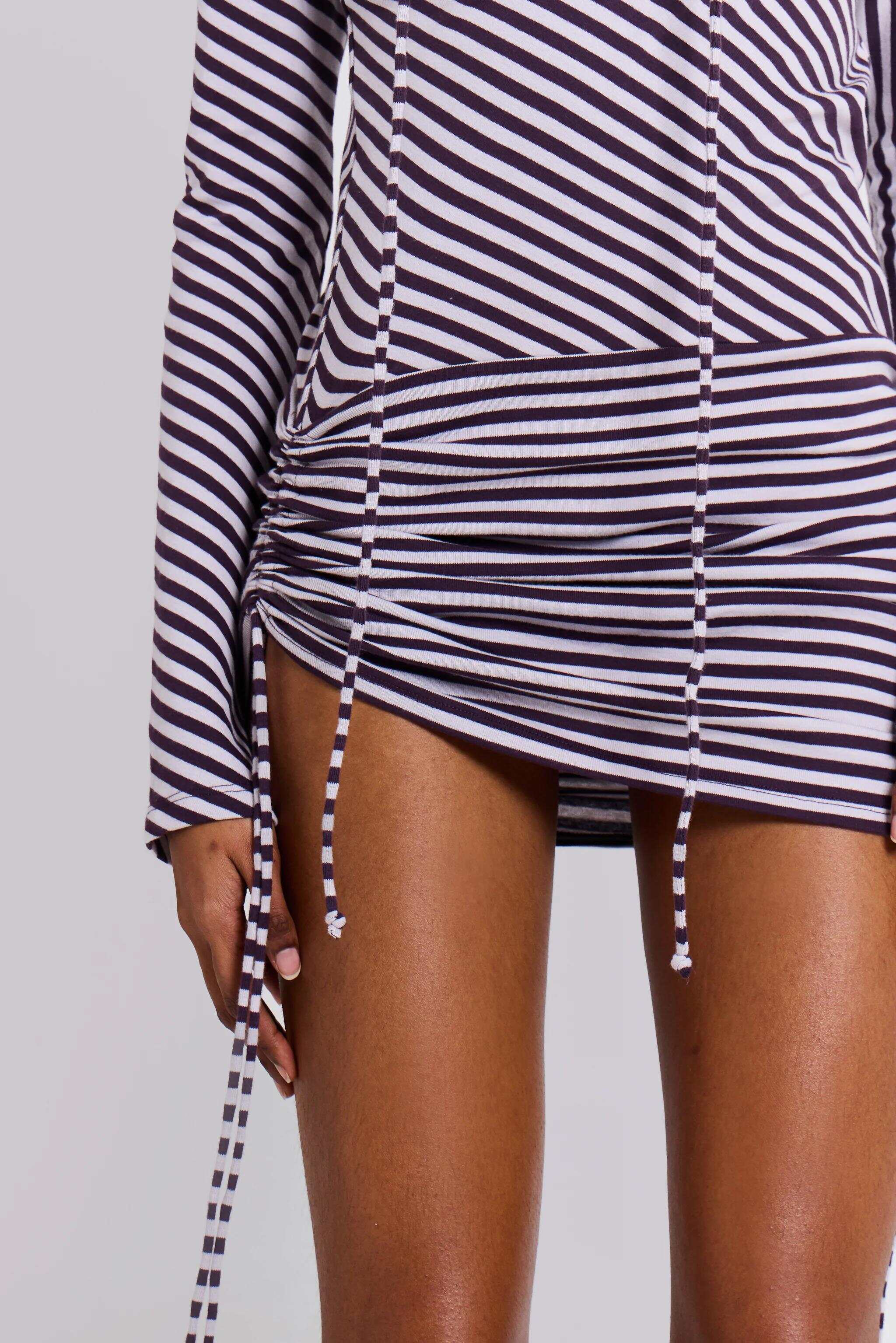Jordyn Hooded Stripe Mini Dress
