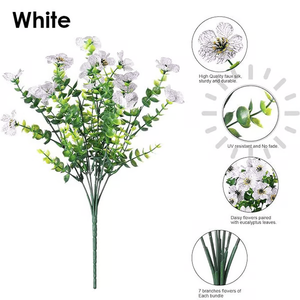 🔥On Sale🔥UV Resistant Silk - Artificial Faux Flowers Eucalyptus Violets