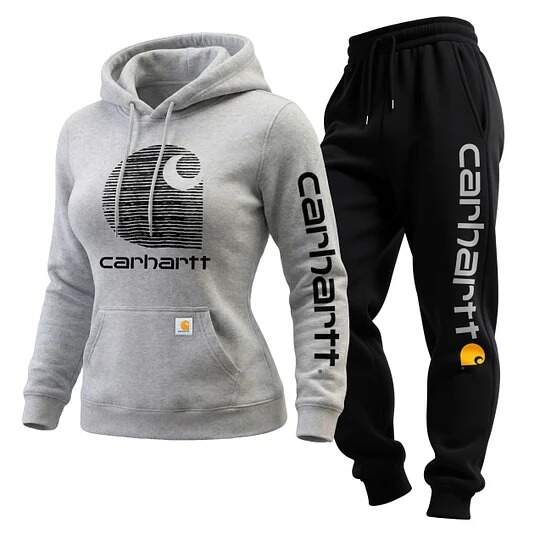 Women's Loose-fitting Hooded Sweatshirt + Trousers Set