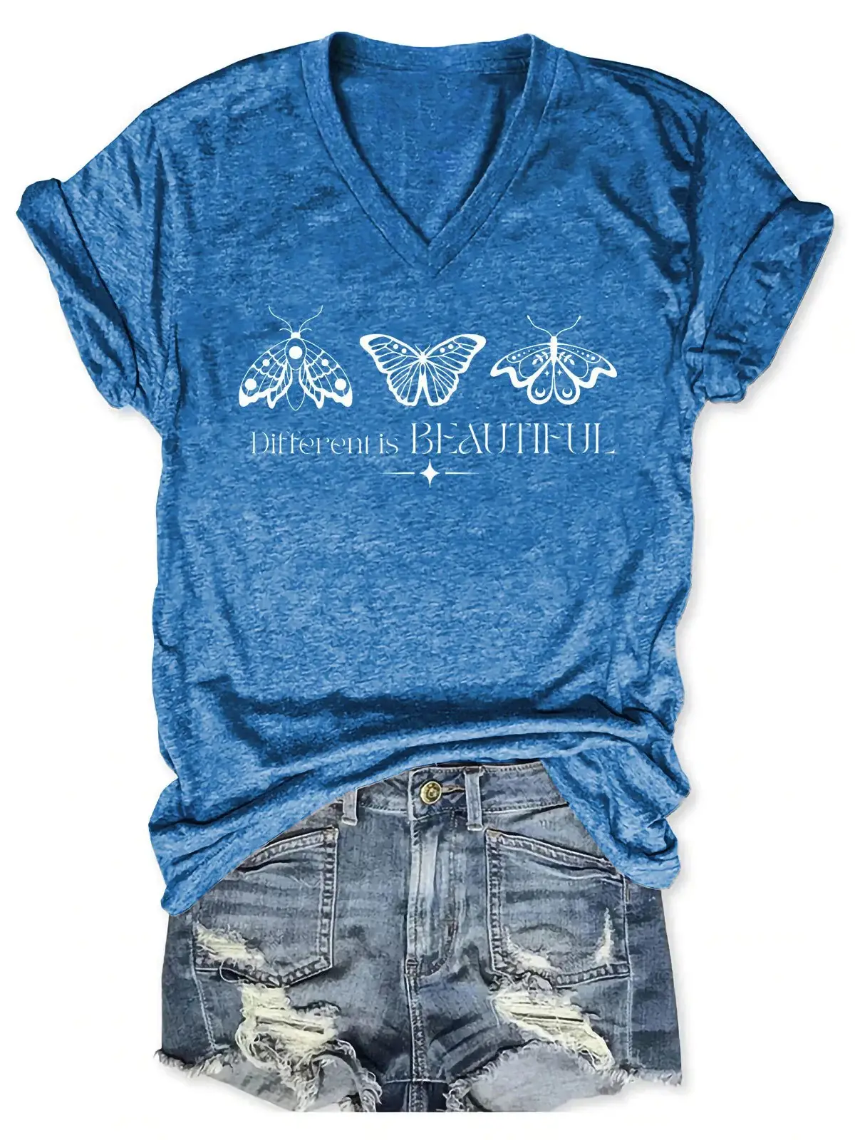 Women's Beautiful Butterfly Print Casual  T-shirt