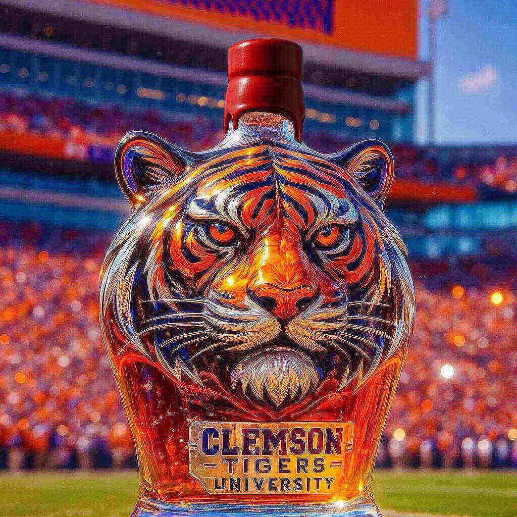 Clemson Tigers Whiskey Bottle