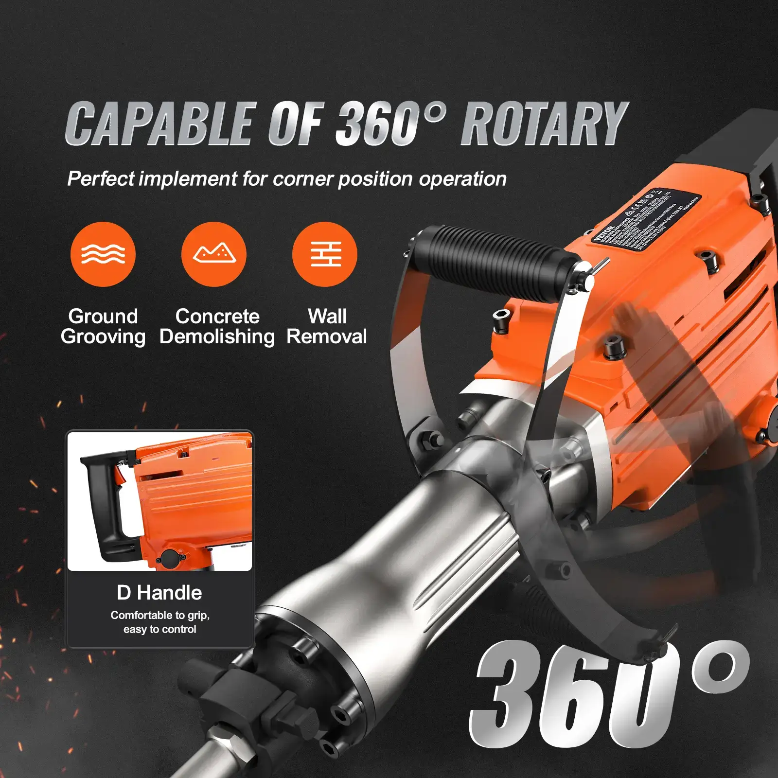 Demolition Jack Hammer Concrete Breaker, Various specifications, Electric Hammer, Chisel Bits Professionals Aluminum