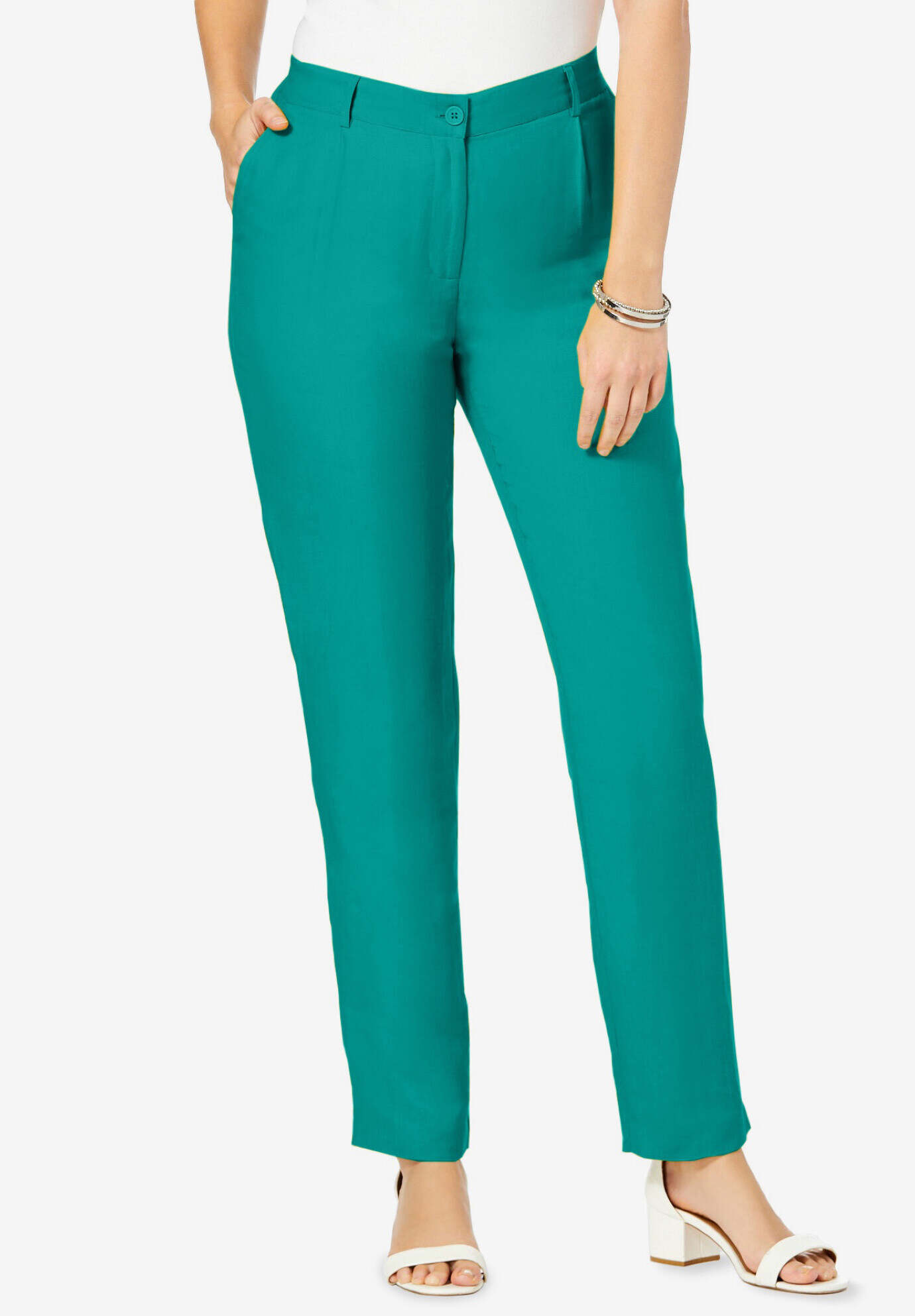 Linen Pleat-Front Pant