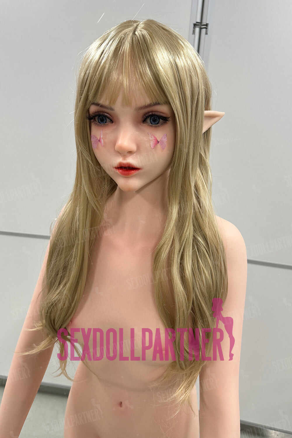Hazel 4.92ft/ 150cm #M8 ROS Head Full Silicone Flat-chested Cute Blonde ELF Realistic Blowjob Hentai Sex Doll