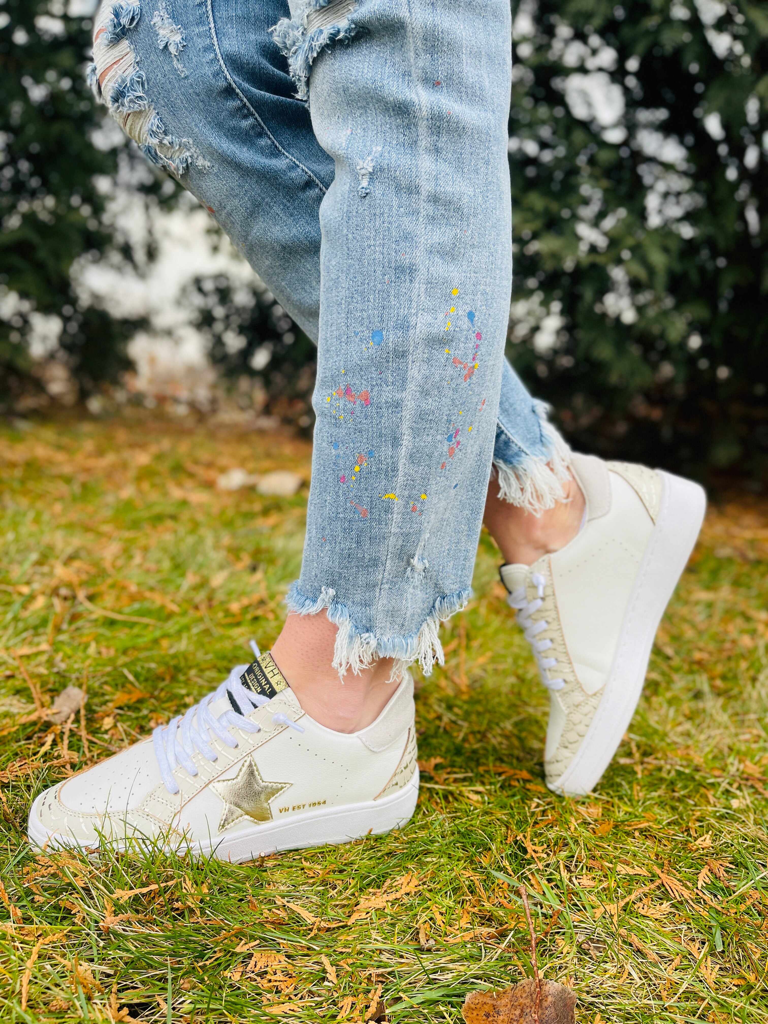 Plus/Reg Color Me Happy Boyfriend Jeans