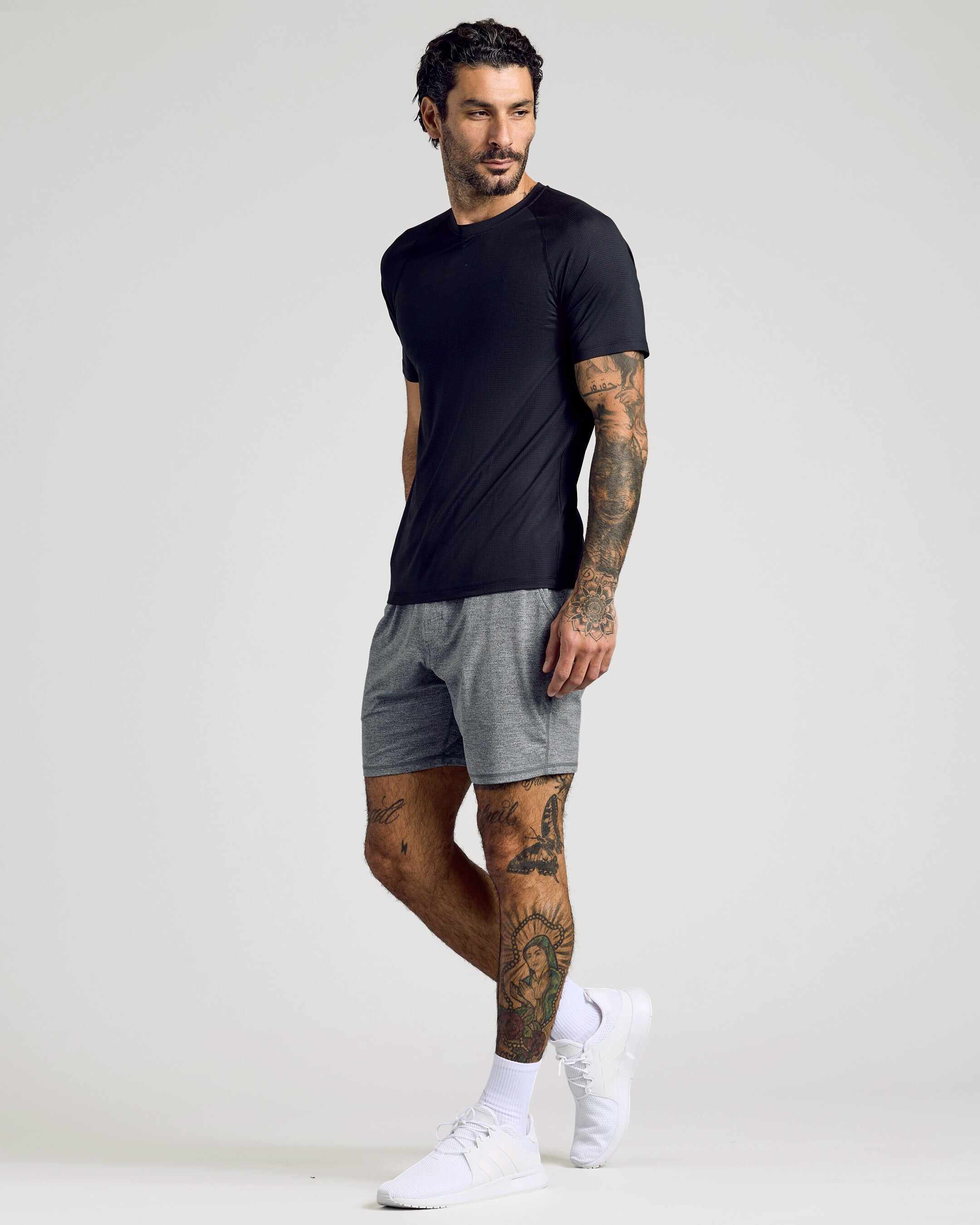Black Active Mesh Crew