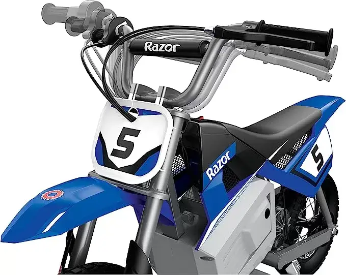 Electric bike with decals, 24V electric ride-on off-road motorcycle for children over 13 years old（Blue）