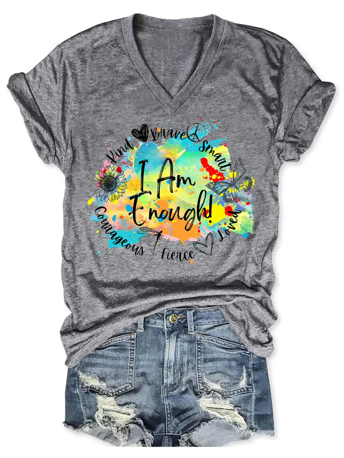 I Am Enough Print T-shirt