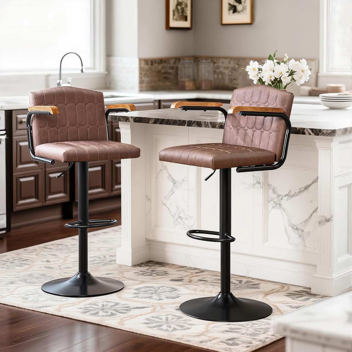 VECELO Bar Stools Set of 2