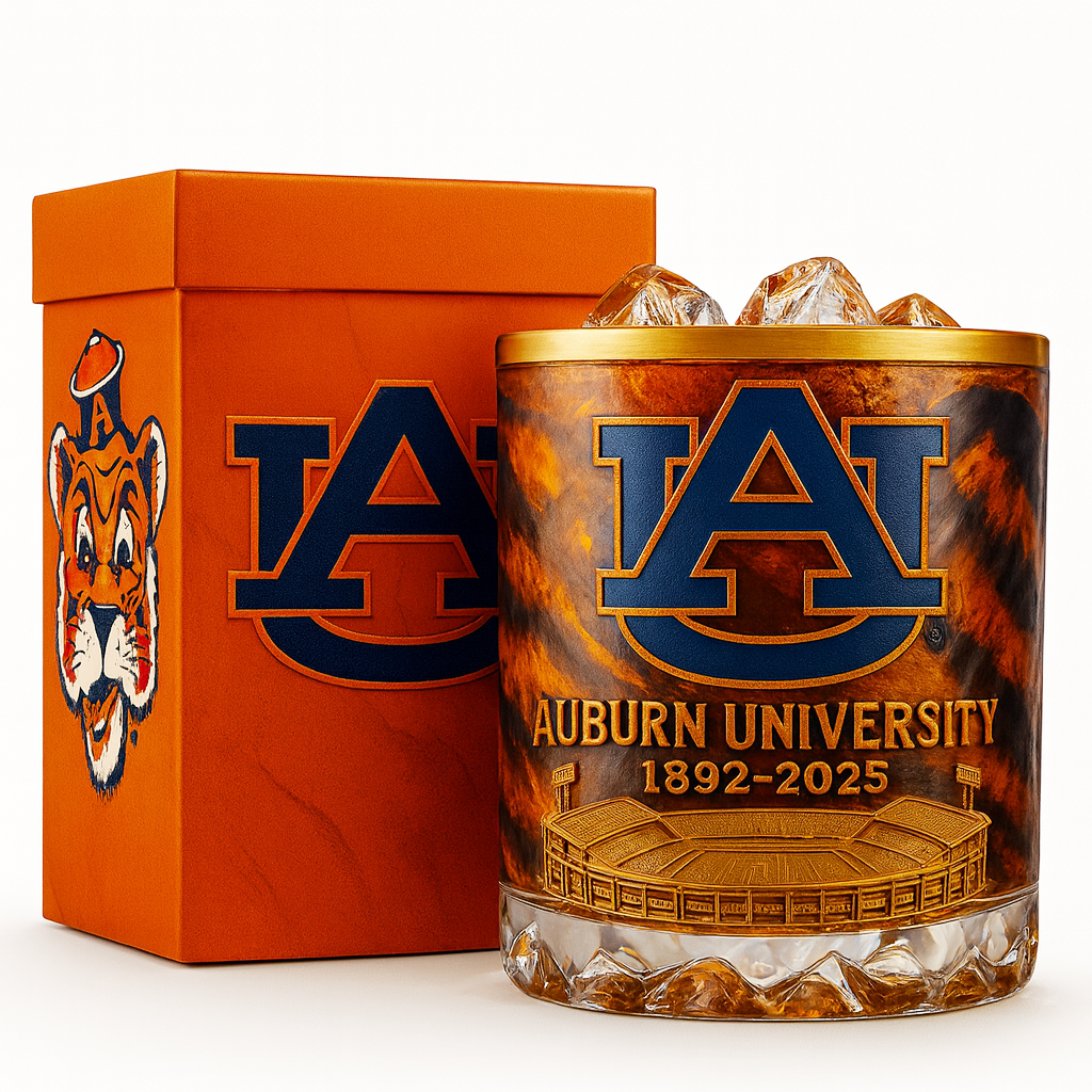 Auburn Tigers 133th Anniversary Whiskey Glass