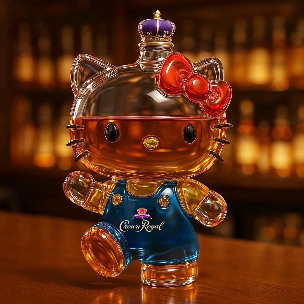 Cute Cat  Whiskey Bottle