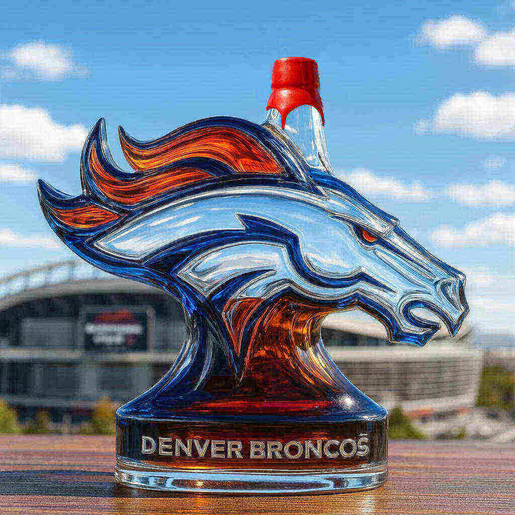 Denver Broncos whiskey bottle