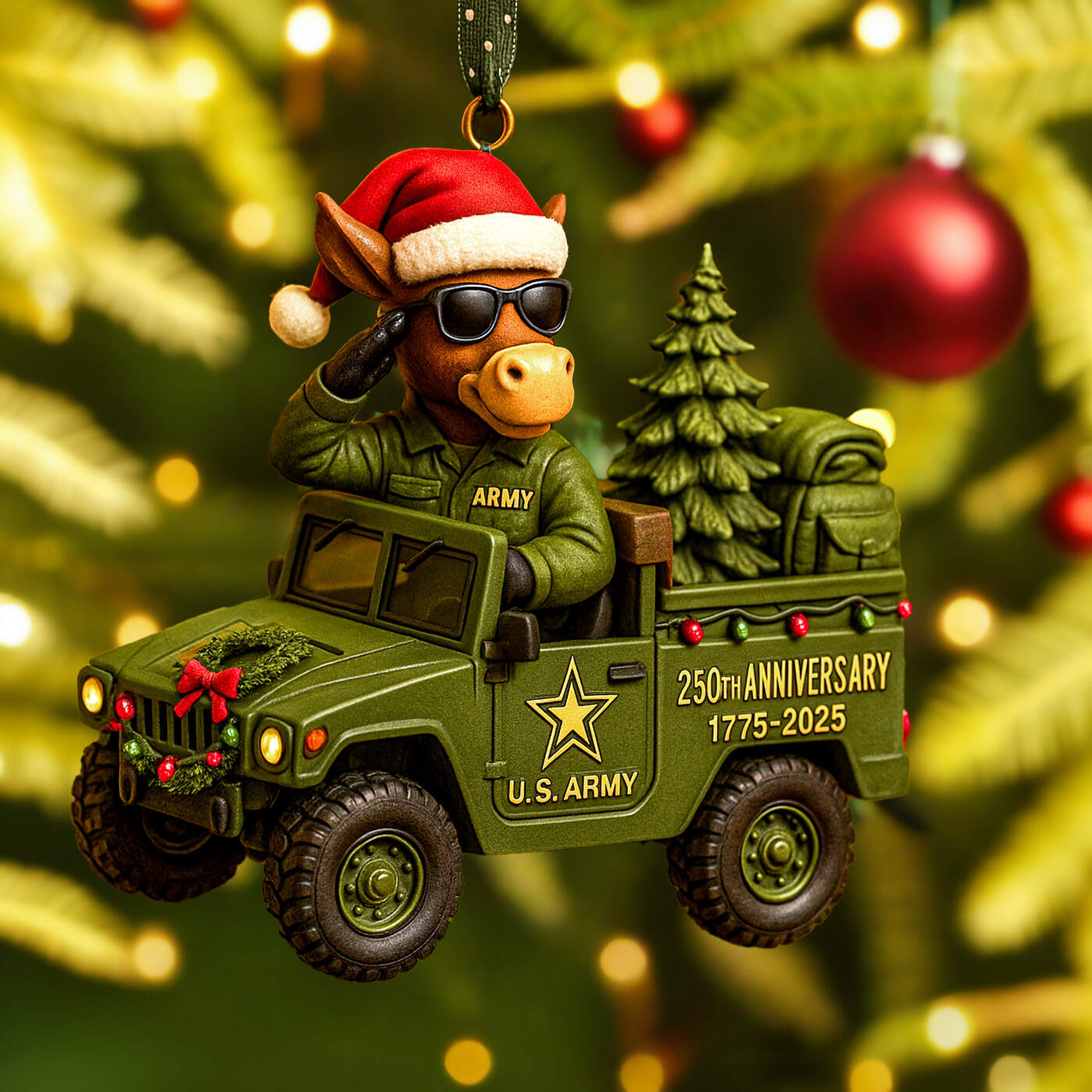 U.S. Armed Forces 250th Anniversary Christmas Ornament