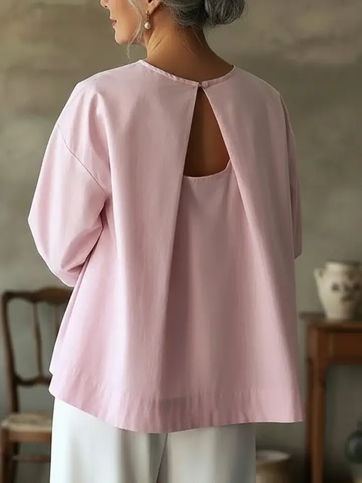🔥Summer Arrivals🌟Elegant Backless Design 100% Cotton Shirt Top