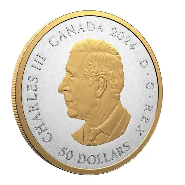 Heraldic Landscape Birds of Canada 5 Oz Silver Coin $50 Canada 2024