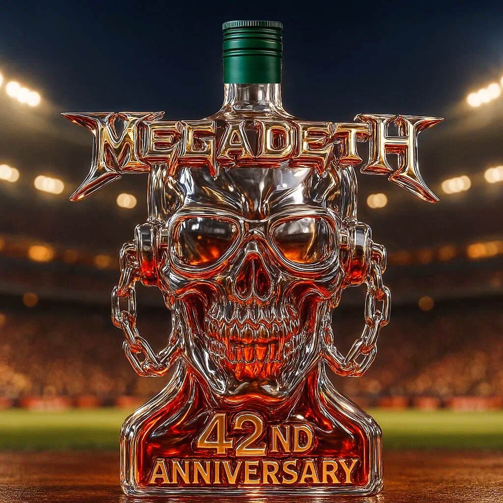 Megadeth 42nd Anniversary Whiskey Bottle