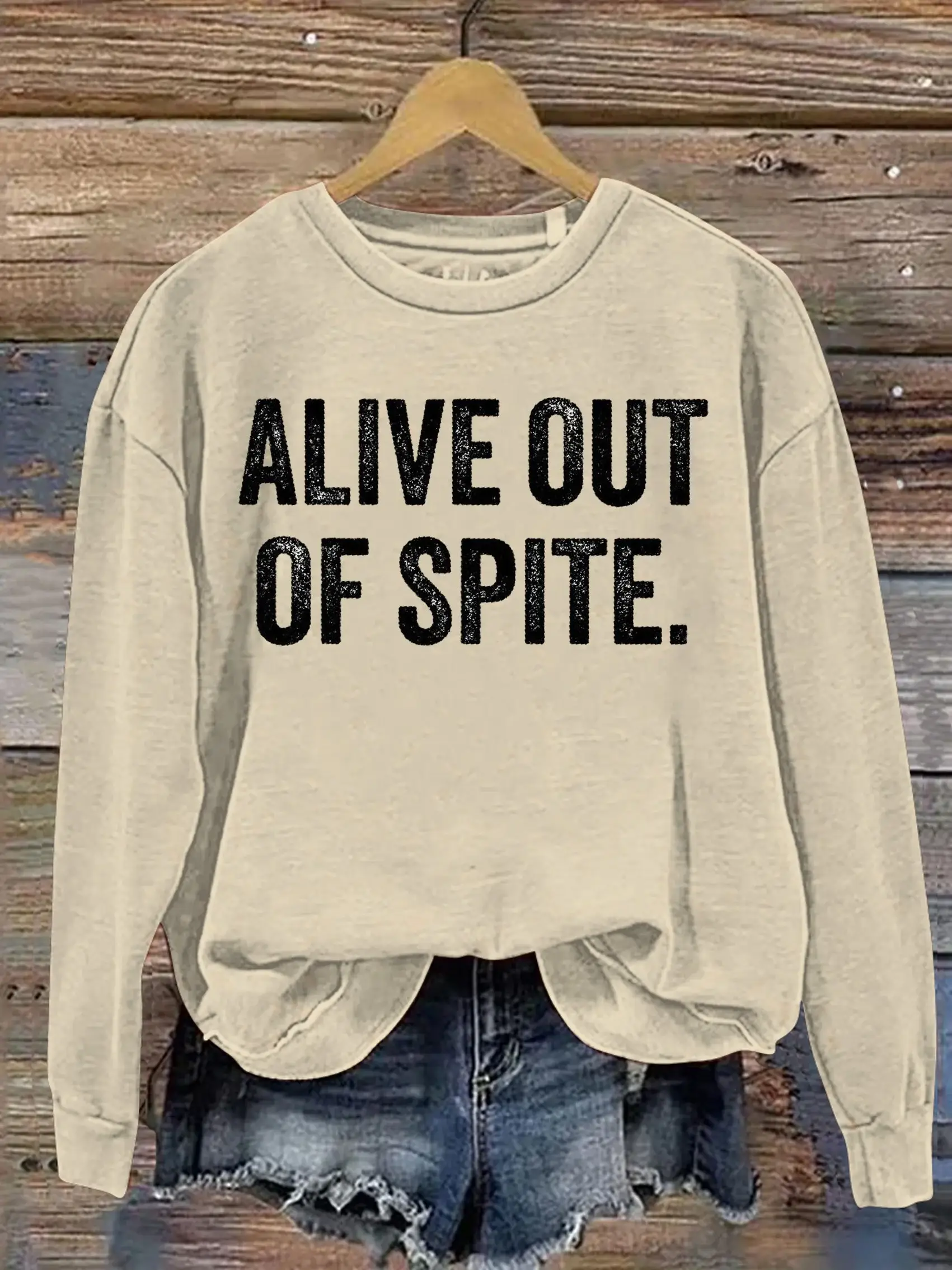 Alive Out Of Spite Mental Health Awareness Art Print Casual Sweatshirt