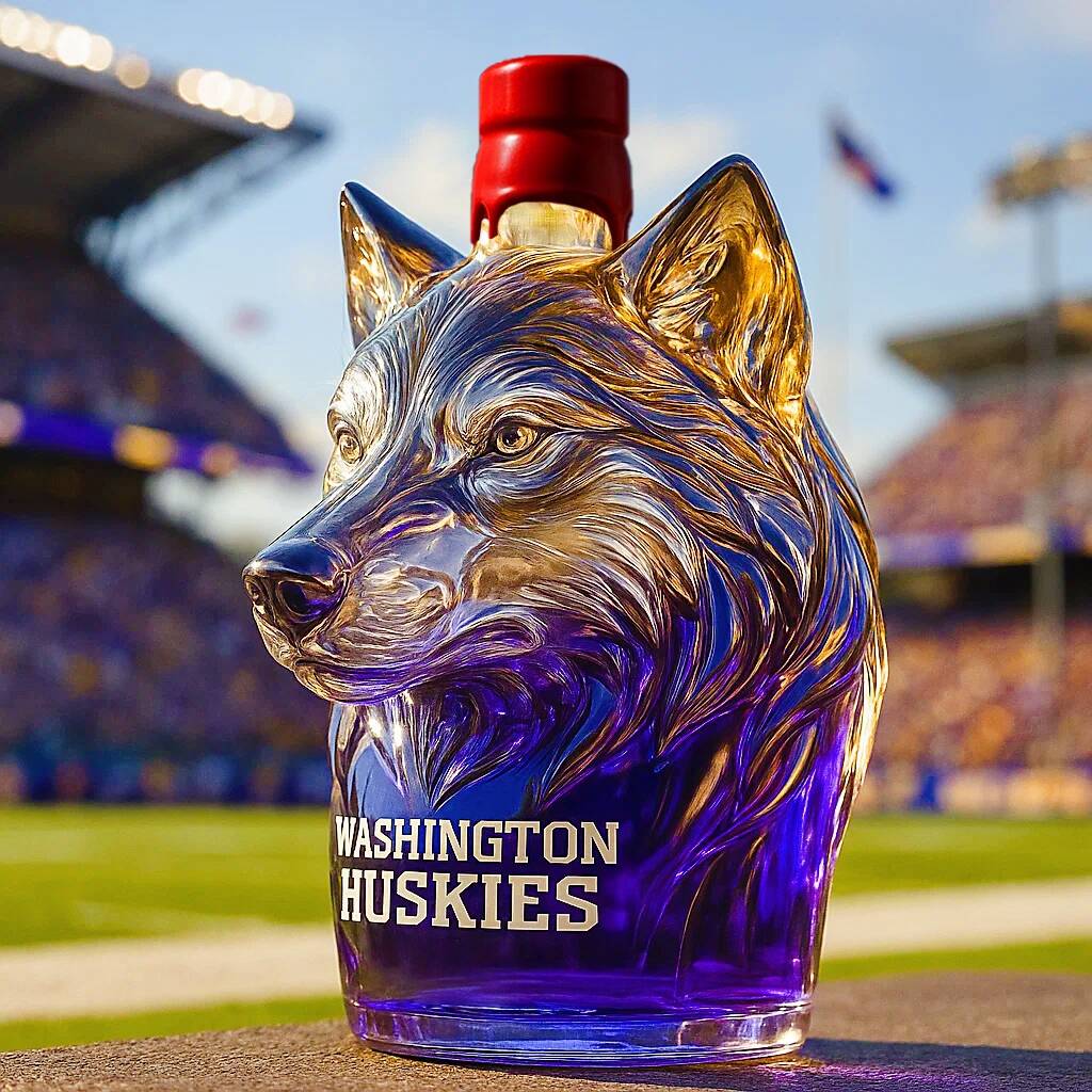 Washington Huskies Whiskey Bottle