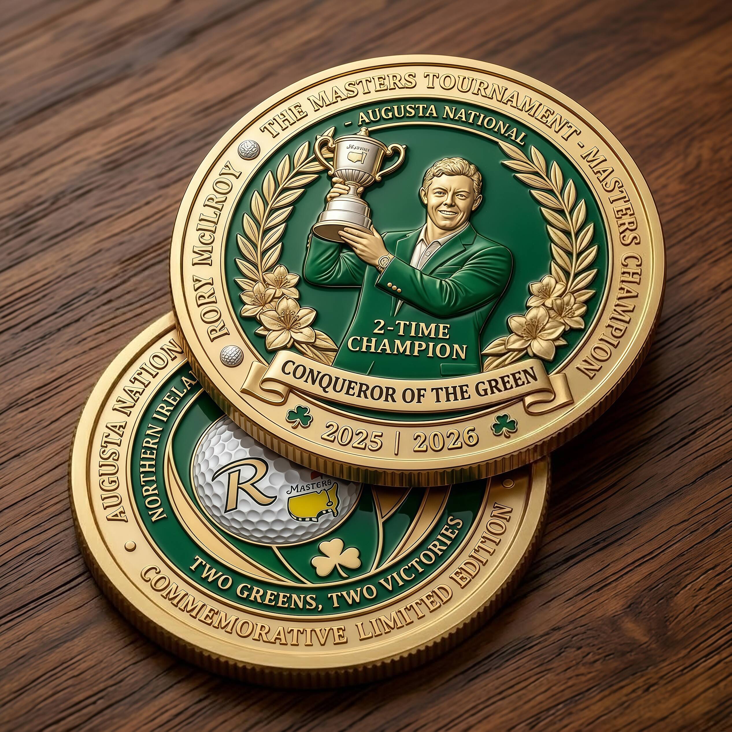 复制Rory McIlroy Back-to-Back Masters Champion Coin